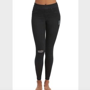 Spanx Jeans Vintage Distressed Ankle Skinny Jeans Black Color Distressed